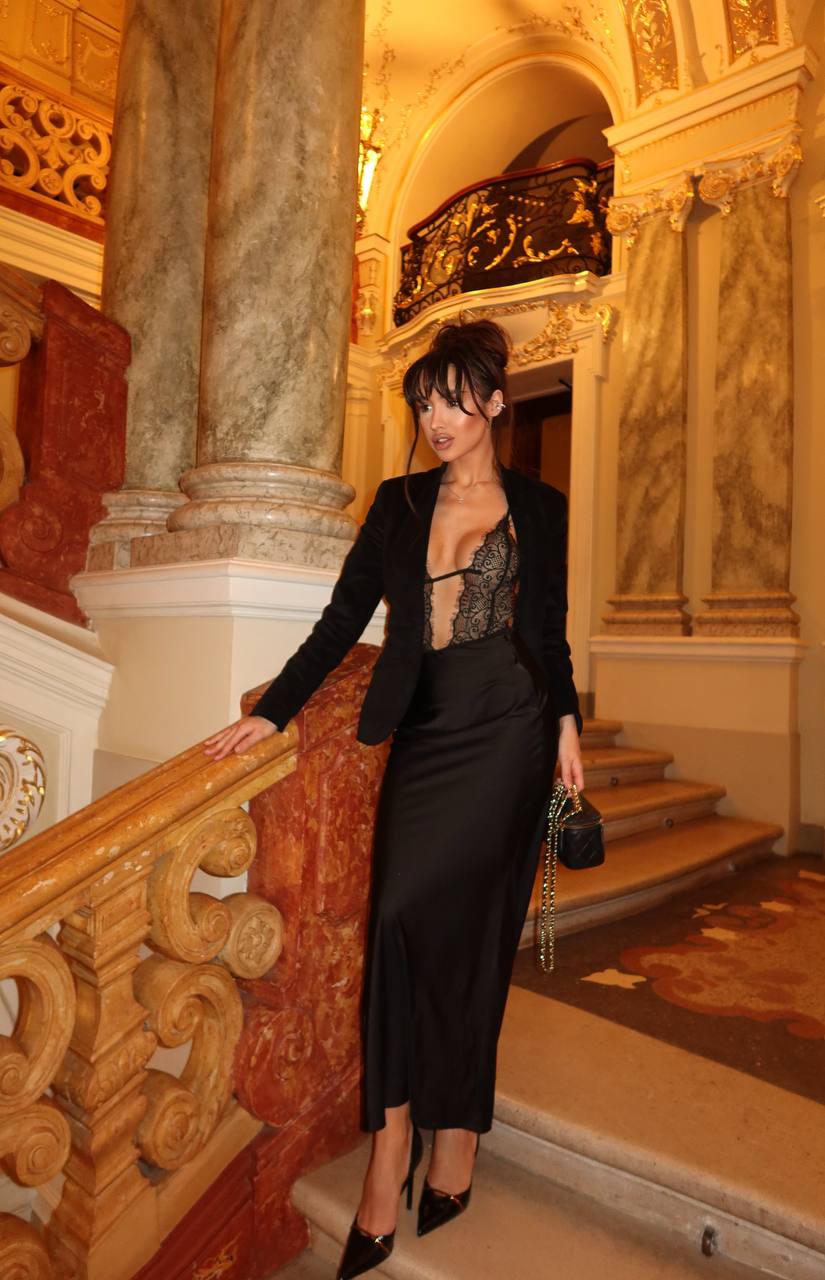 331 - максі спідниця чорний