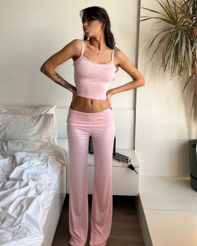 Піжама з трикотажу масло з майкою та штанами