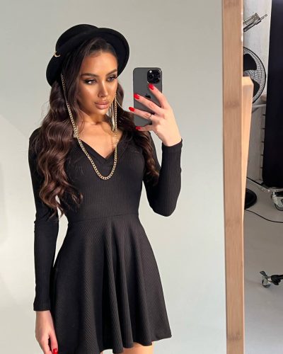 Сукня з довгим рукавом з мустангу