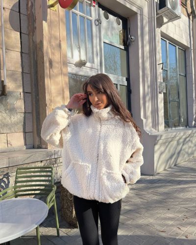 Худі на блискавці з еко-хутра Teddy