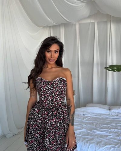 Літня корсетна сукня зі штапелю