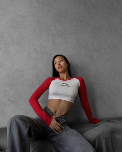 Вкорочений топ реглан