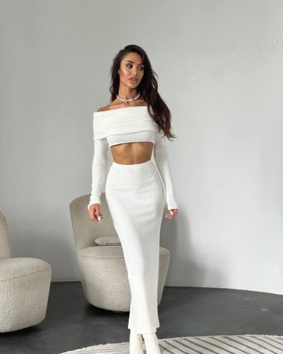 Максі спідниця з ангори рубчик