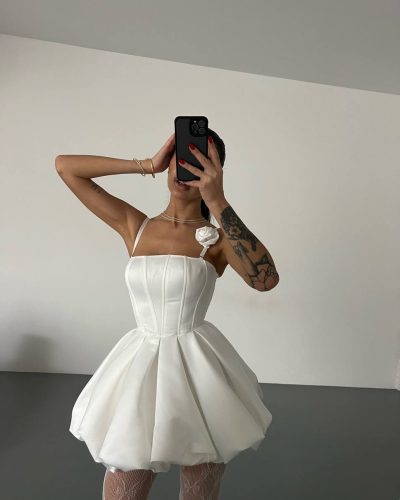 Сукня-балон з щільного сатину