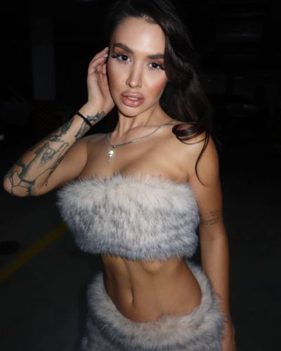 Топ-бандо зі штучного хутра на шнурівці