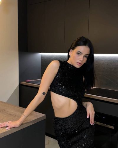 Сукня максі асиметрична з пайетки на велюрі