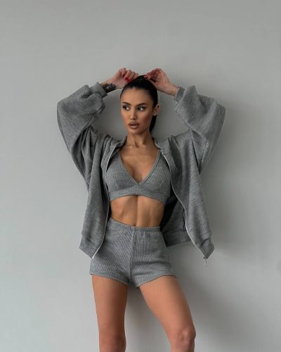 Шорти з трикотажу рубчик