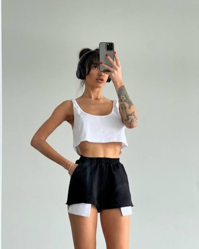 Шорти з трьохнитки з мішковинами