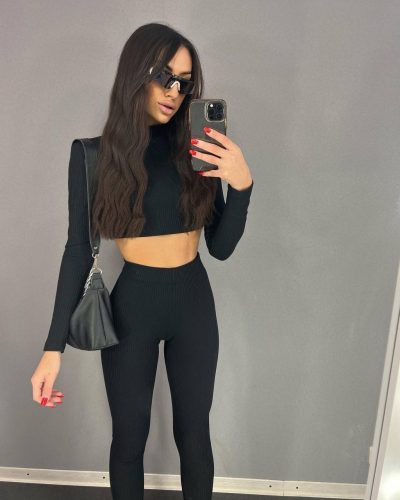 Топ з довгим рукавом з мустангу