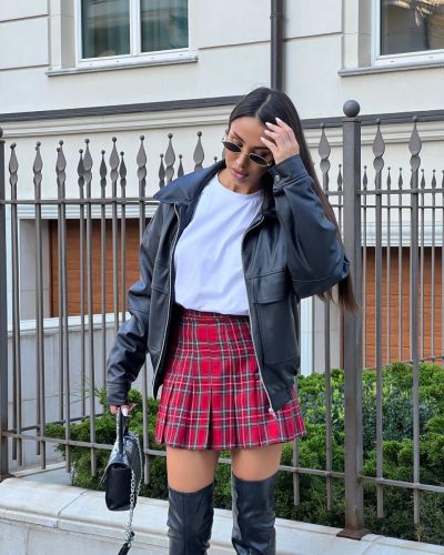 Спідниця плісе в клітинку